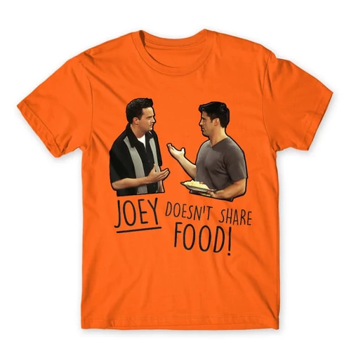 Narancs Jóbarátok férfi rövid ujjú póló - Joey doesn't share food
