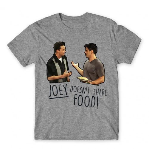 Sportszürke Jóbarátok férfi rövid ujjú póló - Joey doesn't share food