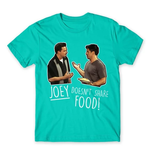 Türkiz Jóbarátok férfi rövid ujjú póló - Joey doesn't share food
