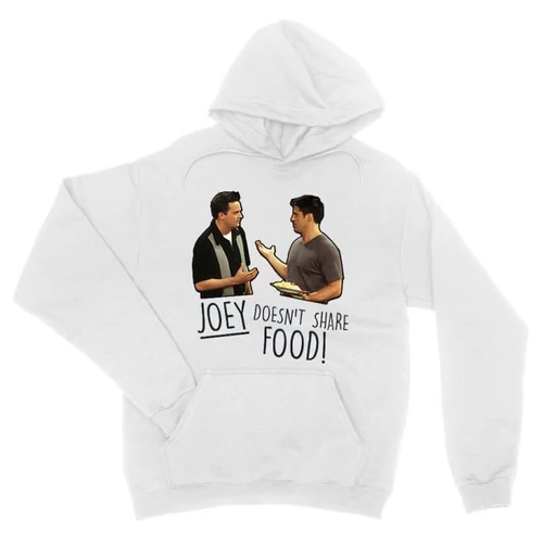 Fehér Jóbarátok unisex kapucnis pulóver - Joey doesn't share food