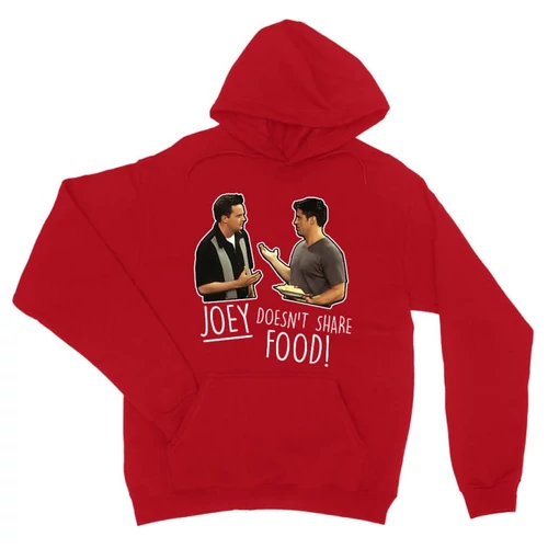 Piros Jóbarátok unisex kapucnis pulóver - Joey doesn't share food