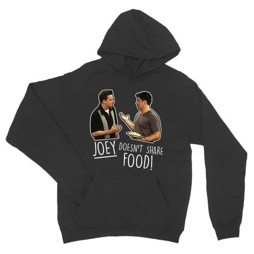 Sötétszürke Jóbarátok unisex kapucnis pulóver - Joey doesn't share food