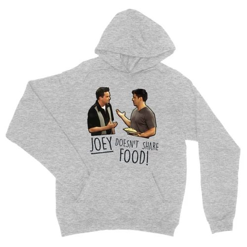 Sportszürke Jóbarátok unisex kapucnis pulóver - Joey doesn't share food