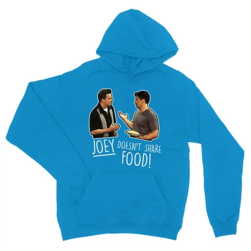 Zafírkék Jóbarátok unisex kapucnis pulóver - Joey doesn't share food