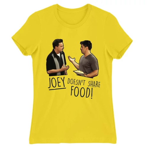Citromsárga Jóbarátok női rövid ujjú póló - Joey doesn't share food
