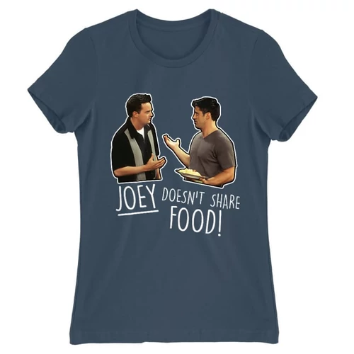 Denim Jóbarátok női rövid ujjú póló - Joey doesn't share food