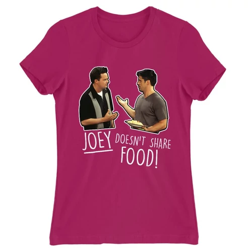 Pink Jóbarátok női rövid ujjú póló - Joey doesn't share food