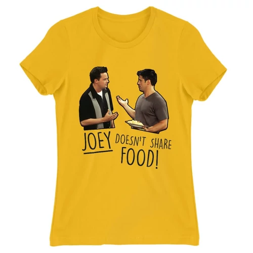 Sárga Jóbarátok női rövid ujjú póló - Joey doesn't share food