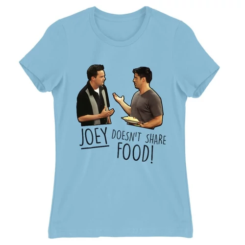 Világoskék Jóbarátok női rövid ujjú póló - Joey doesn't share food
