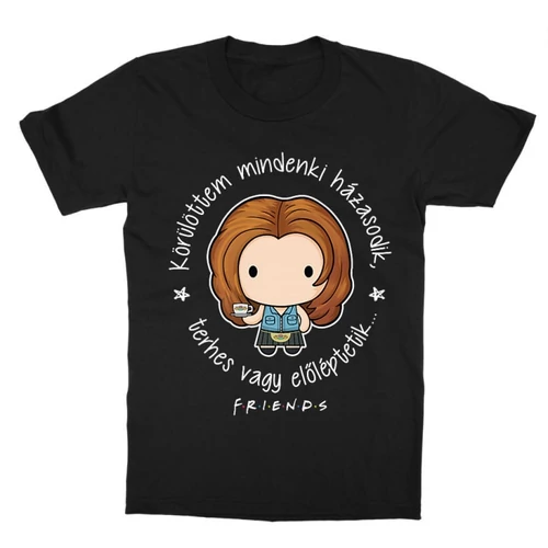 Fekete Jóbarátok gyerek rövid ujjú póló - Körülöttem mindenki
