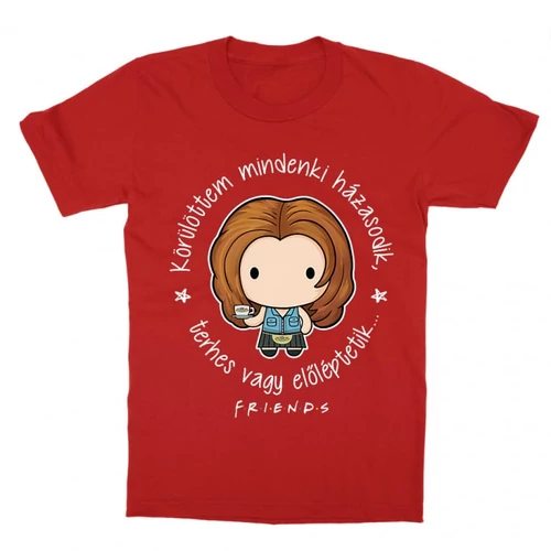 Piros Jóbarátok gyerek rövid ujjú póló - Körülöttem mindenki