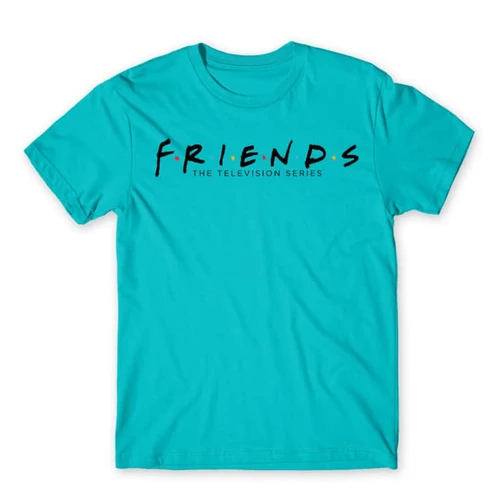 Atolkék Jóbarátok férfi rövid ujjú póló - Friends Logo