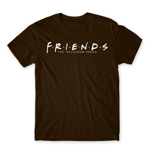 Barna Jóbarátok férfi rövid ujjú póló - Friends Logo