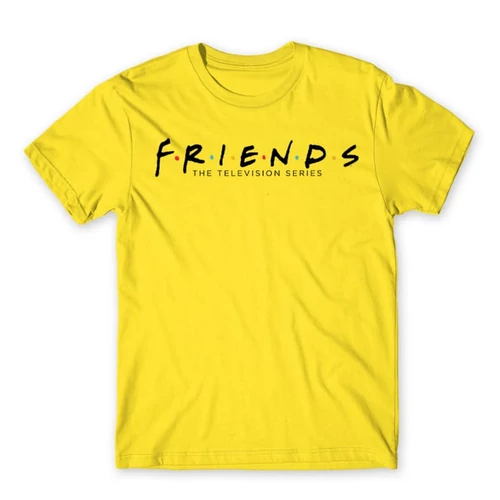 Citromsárga Jóbarátok férfi rövid ujjú póló - Friends Logo