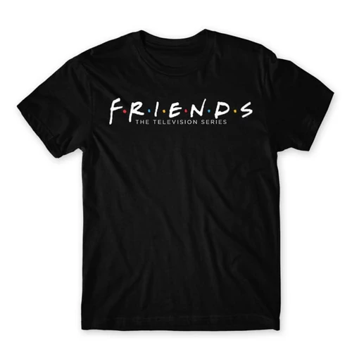 Fekete Jóbarátok férfi rövid ujjú póló - Friends Logo