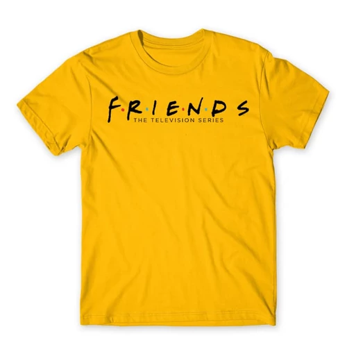 Sárga Jóbarátok férfi rövid ujjú póló - Friends Logo