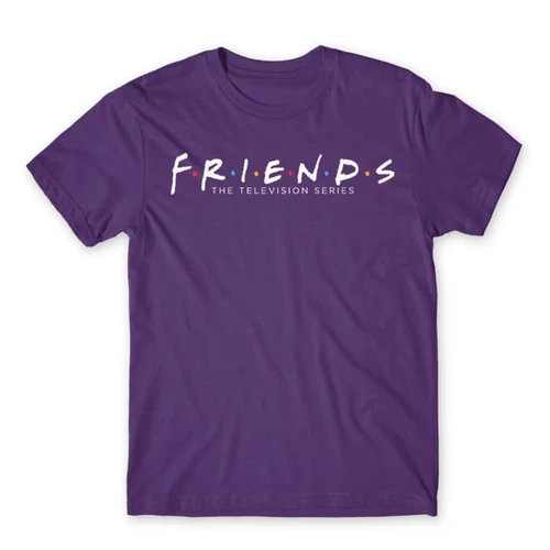 Sötétlila Jóbarátok férfi rövid ujjú póló - Friends Logo