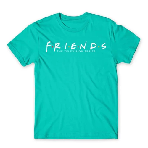 Türkiz Jóbarátok férfi rövid ujjú póló - Friends Logo