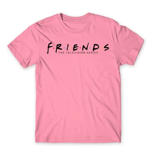 Világos rózsaszín Jóbarátok férfi rövid ujjú póló - Friends Logo
