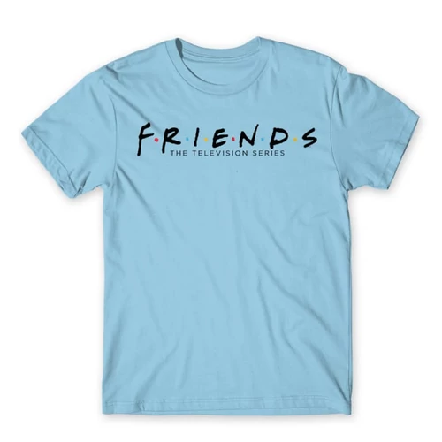 Világoskék Jóbarátok férfi rövid ujjú póló - Friends Logo