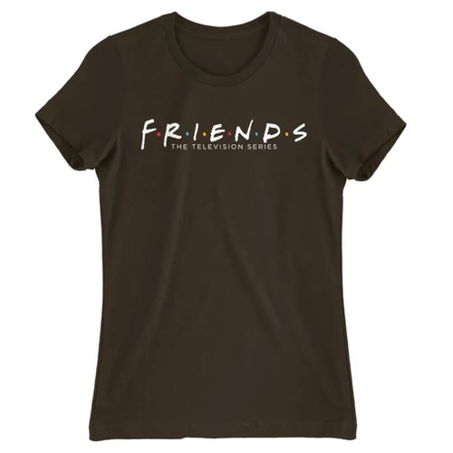 Barna Jóbarátok női rövid ujjú póló - Friends Logo