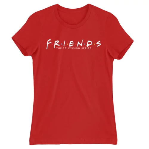 Piros Jóbarátok női rövid ujjú póló - Friends Logo