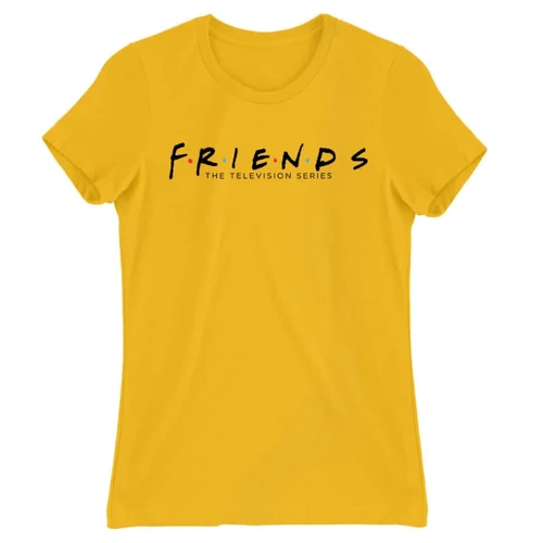 Sárga Jóbarátok női rövid ujjú póló - Friends Logo