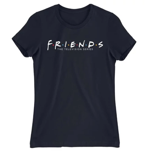 Sötétkék Jóbarátok női rövid ujjú póló - Friends Logo