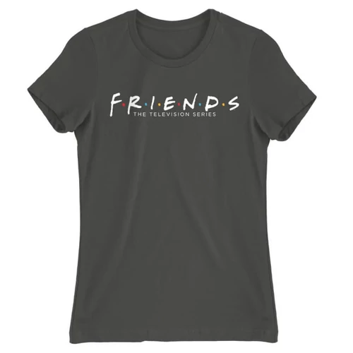 Sötétszürke Jóbarátok női rövid ujjú póló - Friends Logo