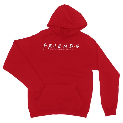 Piros Jóbarátok unisex kapucnis pulóver - Friends Logo