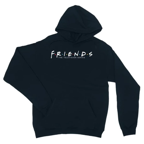 Sötétkék Jóbarátok unisex kapucnis pulóver - Friends Logo
