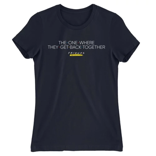 Sötétkék Jóbarátok női rövid ujjú póló - The one where they get back together