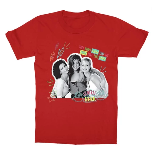 Piros Jóbarátok gyerek rövid ujjú póló - They don't know