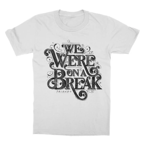 Fehér Jóbarátok gyerek rövid ujjú póló - We were on a break typo