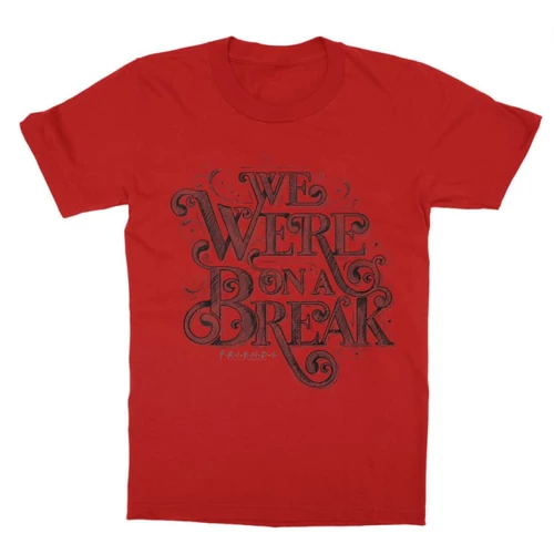 Piros Jóbarátok gyerek rövid ujjú póló - We were on a break typo