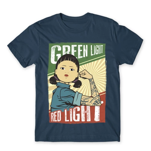 Denim Nyerd meg az életed férfi rövid ujjú póló - Green light, Red light