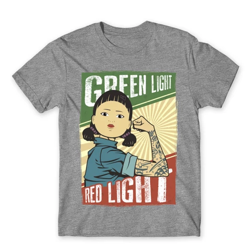 Sportszürke Nyerd meg az életed férfi rövid ujjú póló - Green light, Red light