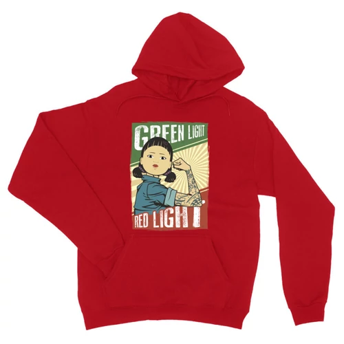 Piros Nyerd meg az életed unisex kapucnis pulóver - Green light, Red light