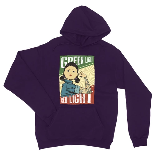 Sötétlila Nyerd meg az életed unisex kapucnis pulóver - Green light, Red light