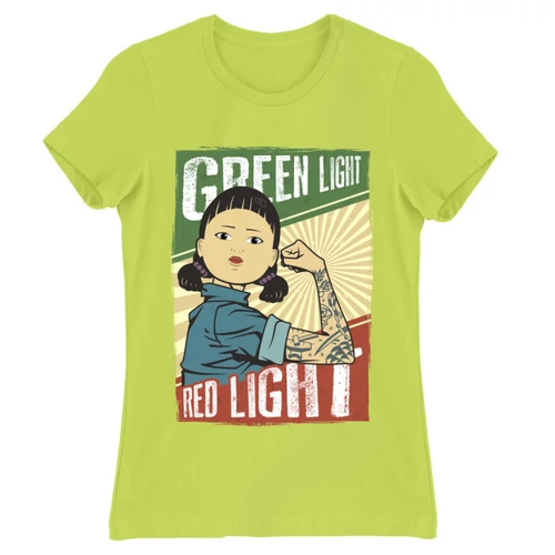 Almazöld Nyerd meg az életed női rövid ujjú póló - Green light, Red light