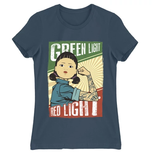 Denim Nyerd meg az életed női rövid ujjú póló - Green light, Red light