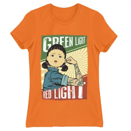Narancs Nyerd meg az életed női rövid ujjú póló - Green light, Red light