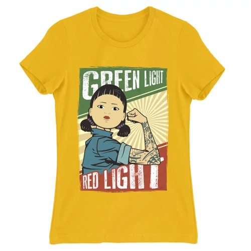 Sárga Nyerd meg az életed női rövid ujjú póló - Green light, Red light