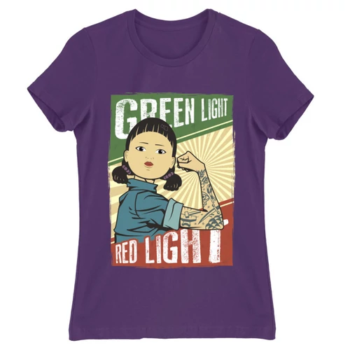 Sötétlila Nyerd meg az életed női rövid ujjú póló - Green light, Red light