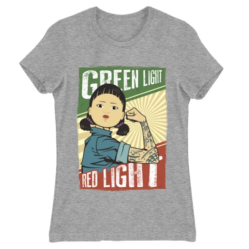 Sportszürke Nyerd meg az életed női rövid ujjú póló - Green light, Red light