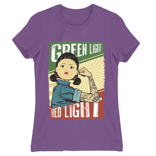Világoslila Nyerd meg az életed női rövid ujjú póló - Green light, Red light
