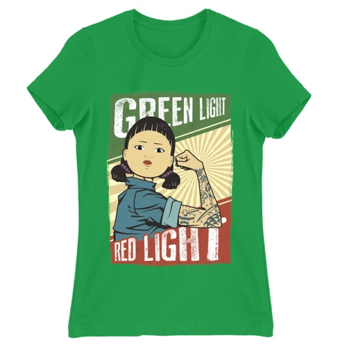 Zöld Nyerd meg az életed női rövid ujjú póló - Green light, Red light