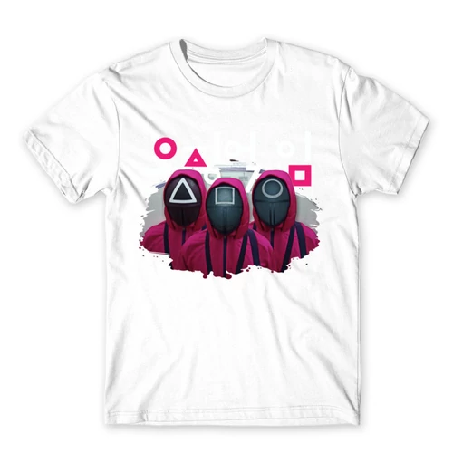 Fehér Nyerd meg az életed férfi rövid ujjú póló - Squid Game guard