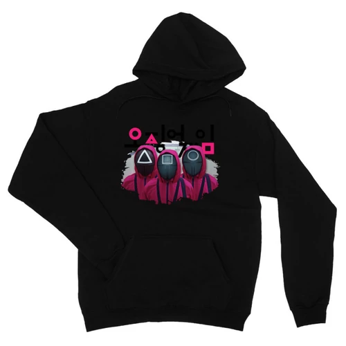 Fekete Nyerd meg az életed unisex kapucnis pulóver - Squid Game guard