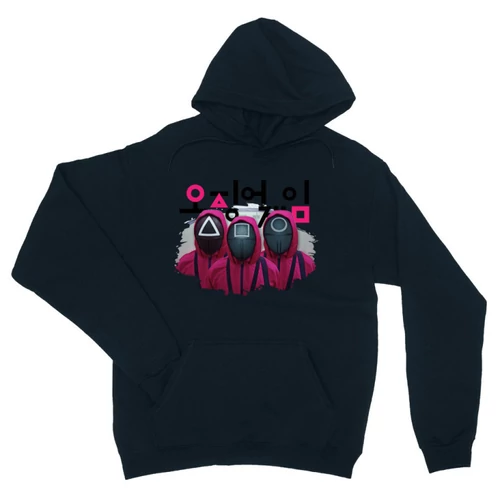 Sötétkék Nyerd meg az életed unisex kapucnis pulóver - Squid Game guard
